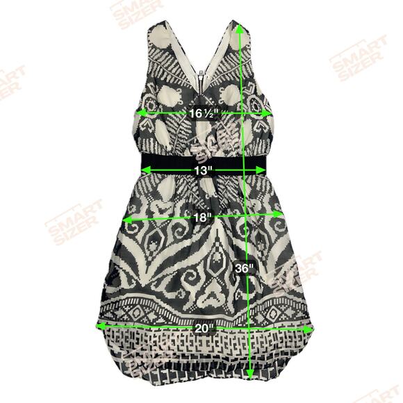 Milly of New York Bold Black White Geometric Cross Back V-Neck Dress Size 2 - Picture 8 of 16